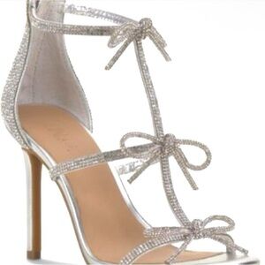 INC International Concepts Silver Bow Heels